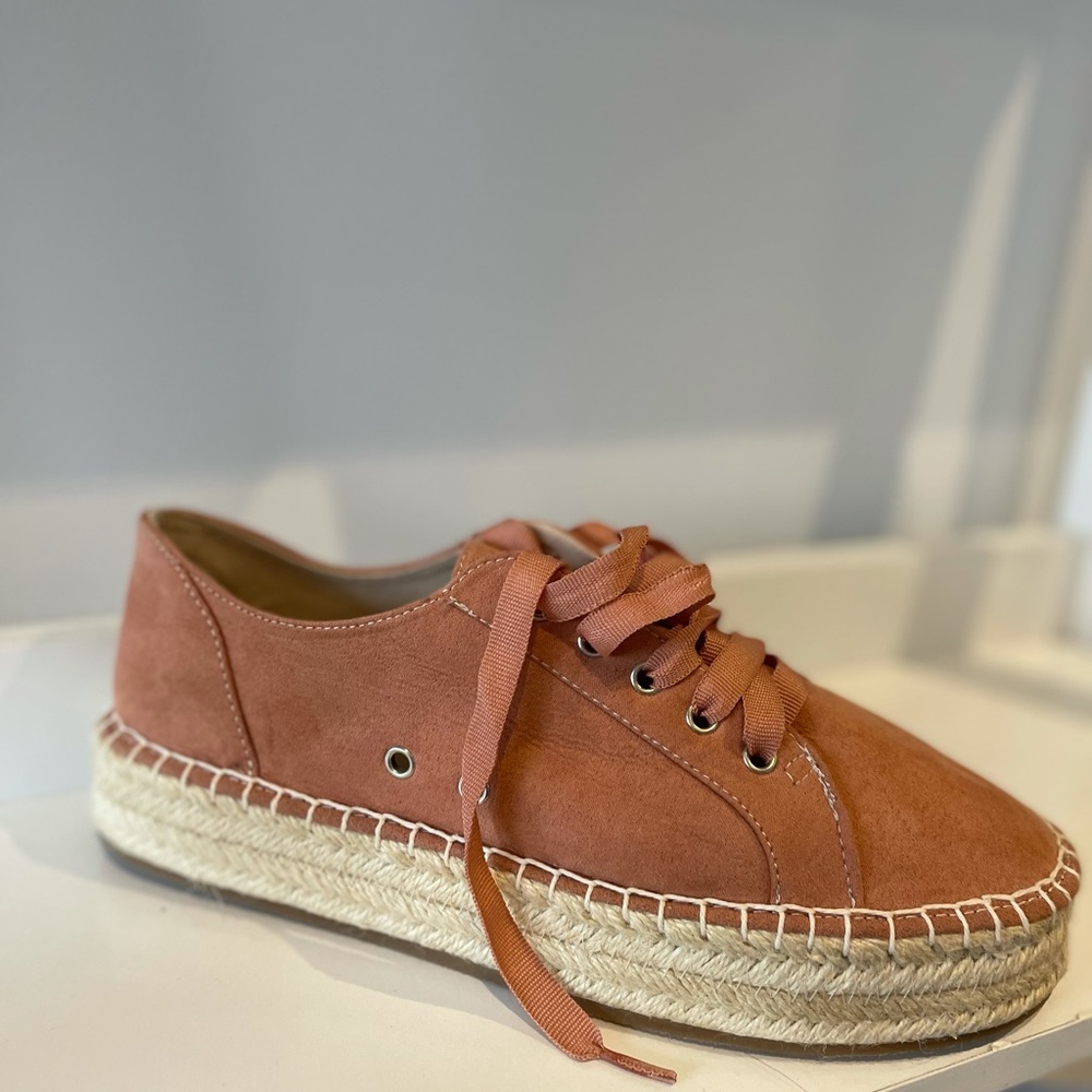 ✨HOST PICK ✨ SPORTSGIRL | Blush lace up espadrille sneakers - Picture 1 of 6
